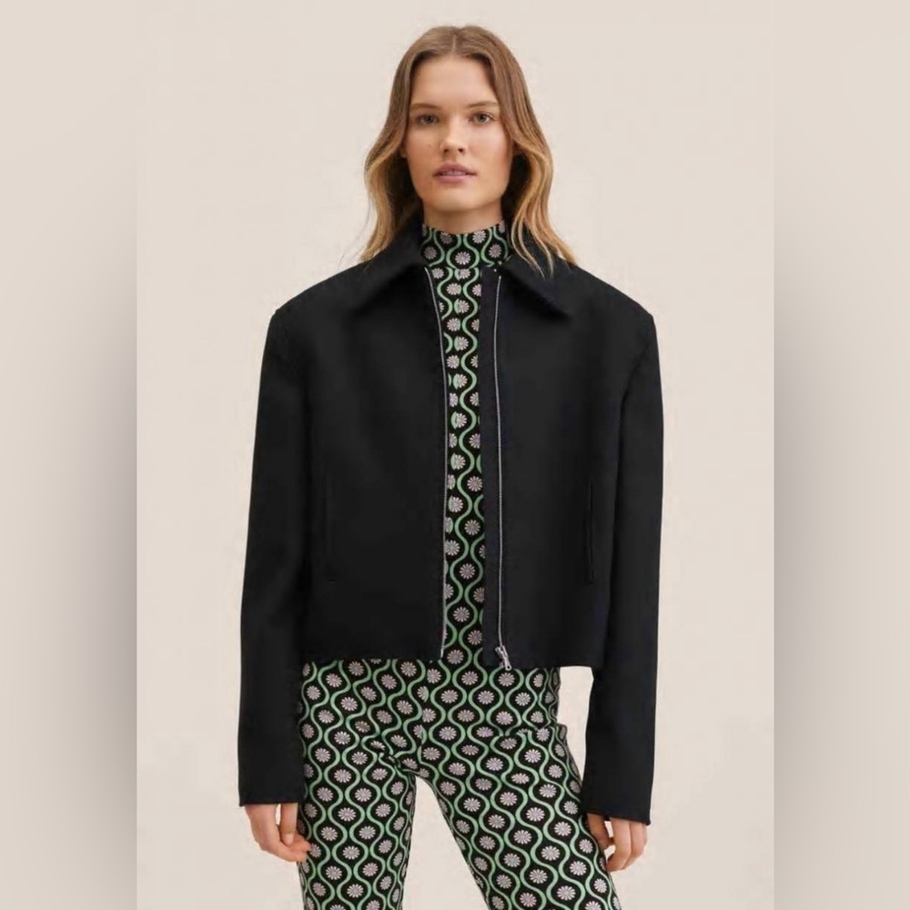 MANGO • Cropped Wool Jacket